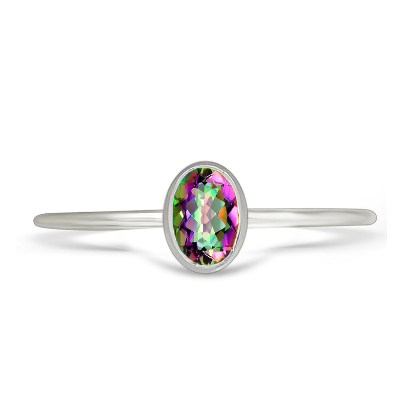 6*4 MM Oval - Mystic Topaz Ring - CB-R820MT Catalogue