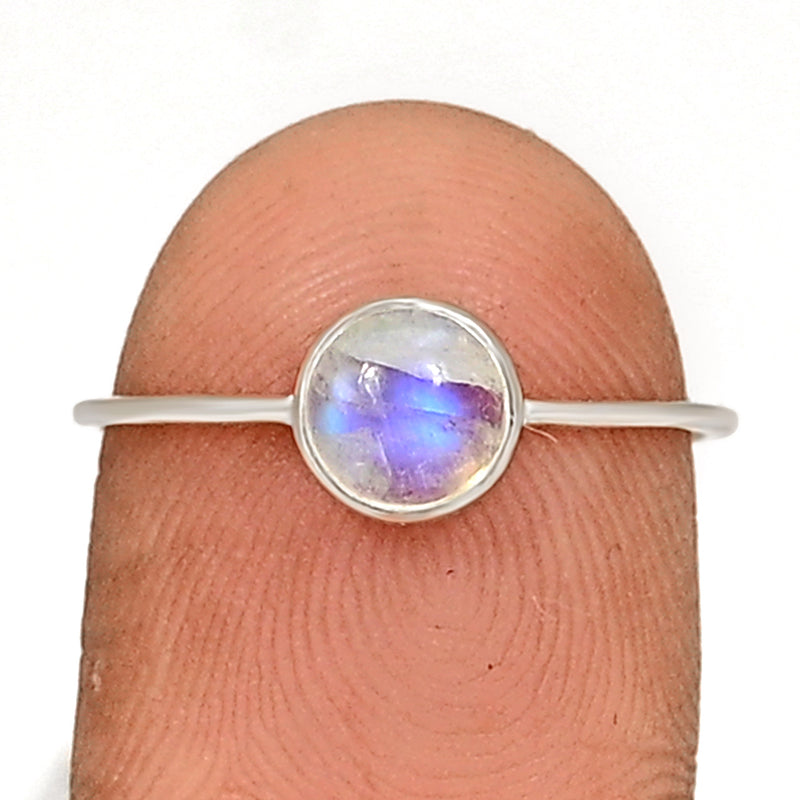 6*6 MM Round - Rainbow Moonstone Ring - CB-R821RM Catalogue