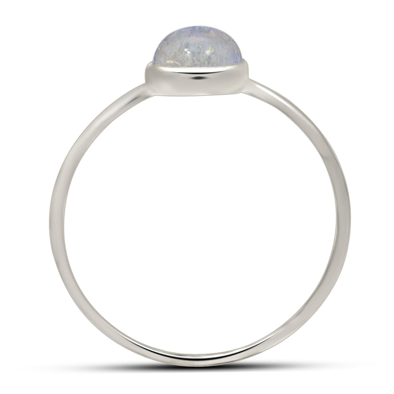 6*6 MM Round - Rainbow Moonstone Ring - CB-R821RM Catalogue