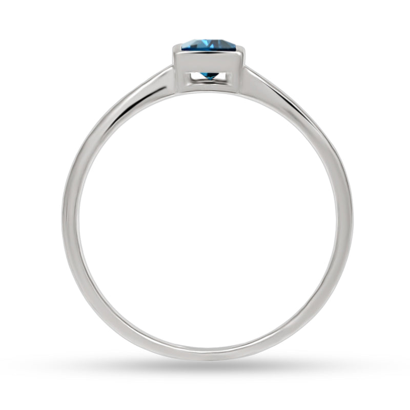 4*4 MM Square - London Blue Topaz Ring - CB-R824LBT Catalogue