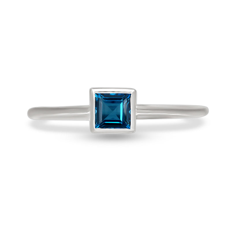 4*4 MM Square - London Blue Topaz Ring - CB-R824LBT Catalogue