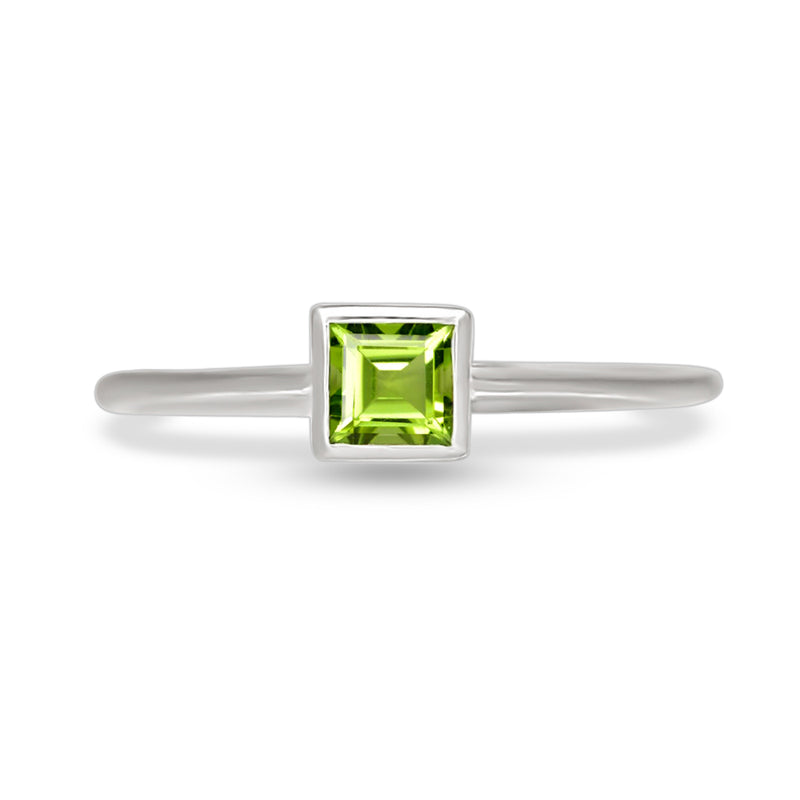 4*4 MM Square - Peridot Ring - CB-R824P Catalogue