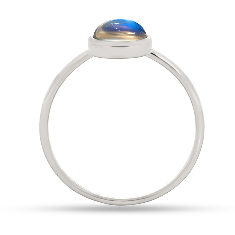 7*7 MM Round - Rainbow Moonstone Ring - CB-R825RM Catalogue