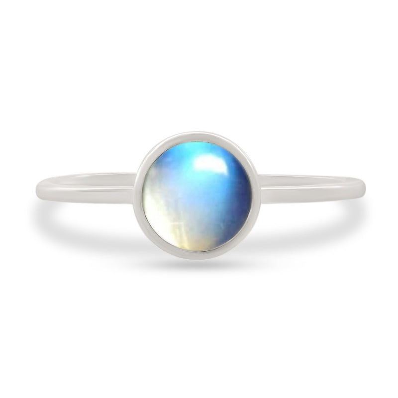 7*7 MM Round - Rainbow Moonstone Ring - CB-R825RM Catalogue