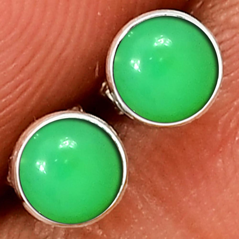 5*5 MM Round - Chrysoprase Stud - CB-S601CP Catalogue