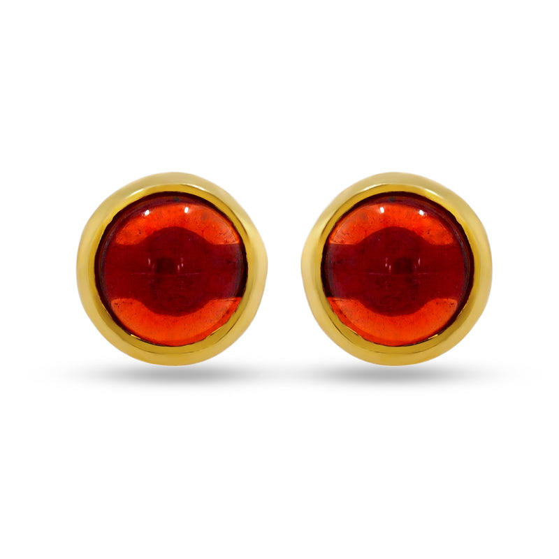 5*5 MM Round - 18k Gold Vermeil - Garnet Cabochon Stud - CB-S601G-GC Catalogue