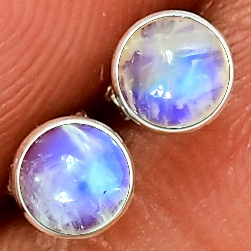 5*5 MM Round - Rainbow Moonstone Stud - CB-S601RM Catalogue