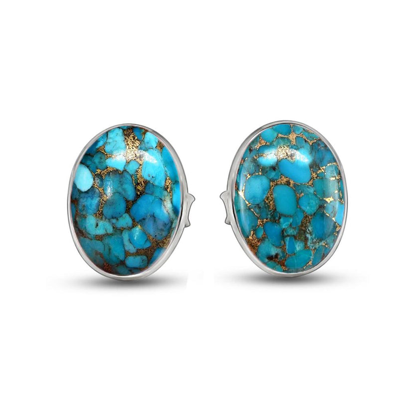 7*5 MM Oval - Blue Copper Turquoise Stud - CB-S602BCT Catalogue