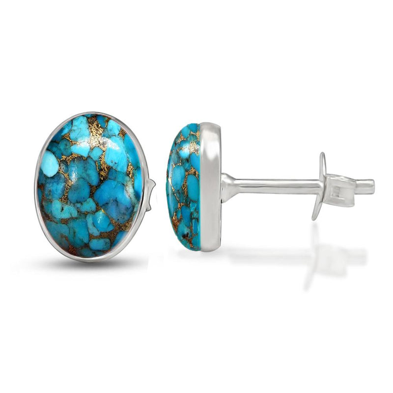 7*5 MM Oval - Blue Copper Turquoise Stud - CB-S602BCT Catalogue