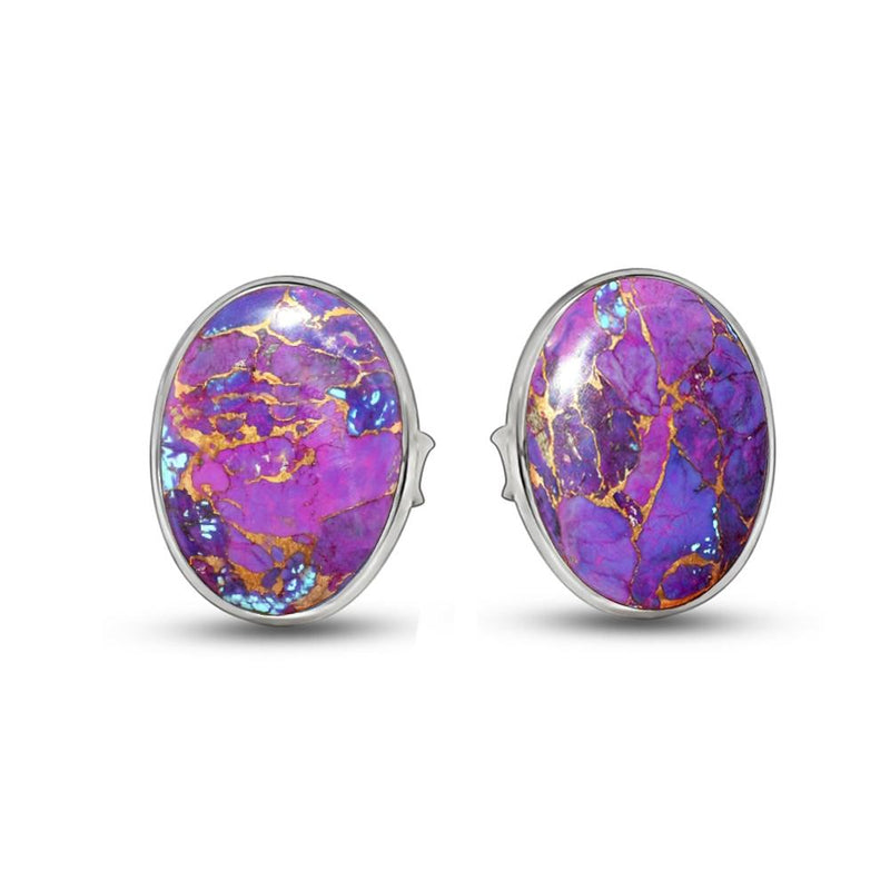 7*5 MM Oval - Purple Copper Turquoise Jewelry Stud CB-S602PCT Catalogue