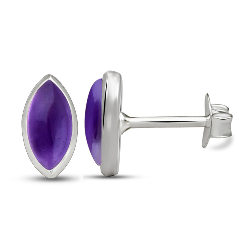8*4 MM Marquise - Amethyst Silver Stud - CB-S604A Catalogue