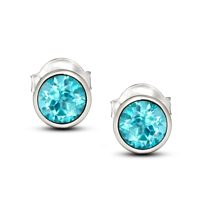 4*4 MM Round - Neon Blue Apatite Faceted Stud - CB-S607NBF Catalogue