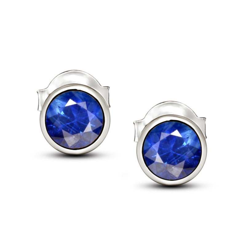 4*4 MM Round - Natural Sapphire Stud - CB-S607S Catalogue