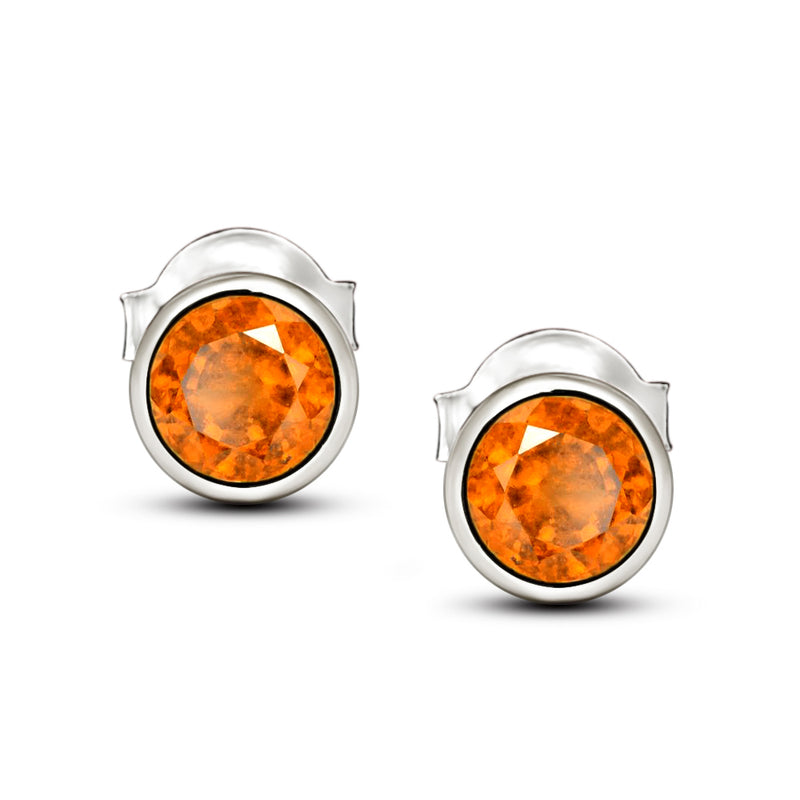 4*4 MM Round - Mandarin Garnet Faceted Stud - CB-S607OG Catalogue