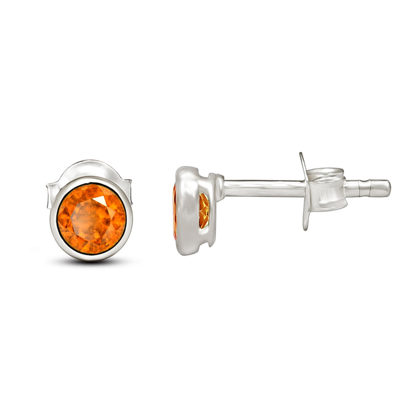 4*4 MM Round - Mandarin Garnet Faceted Stud - CB-S607OG Catalogue