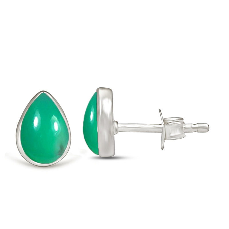 7*5 MM Pear - Chrysoprase Stud - CB-S610CRP Catalogue