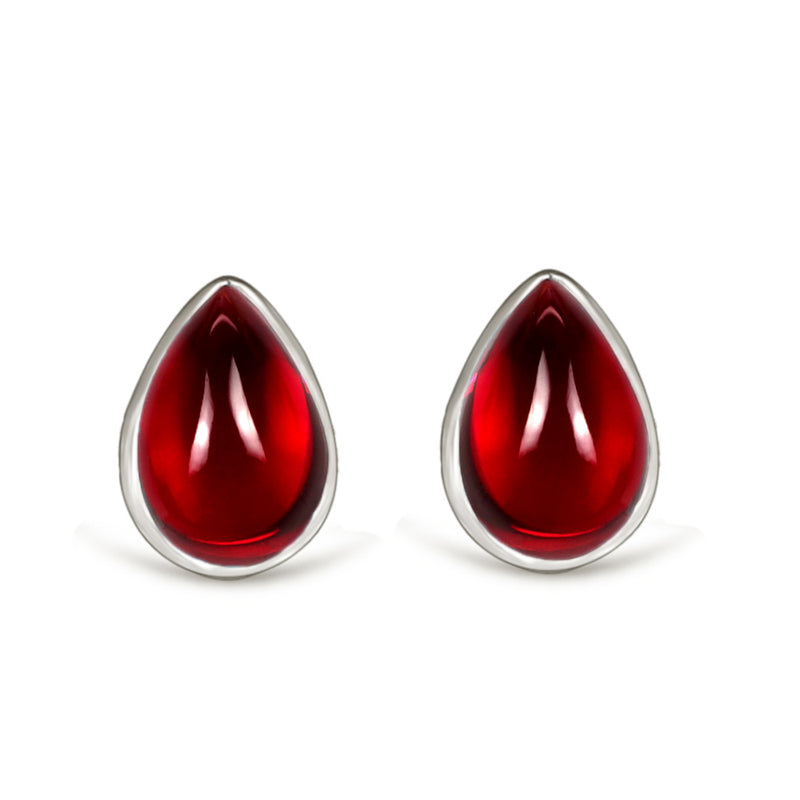 7*5 MM Pear - Garnet Cabochon Stud - CB-S610GC Catalogue