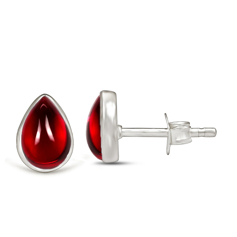 7*5 MM Pear - Garnet Cabochon Stud - CB-S610GC Catalogue