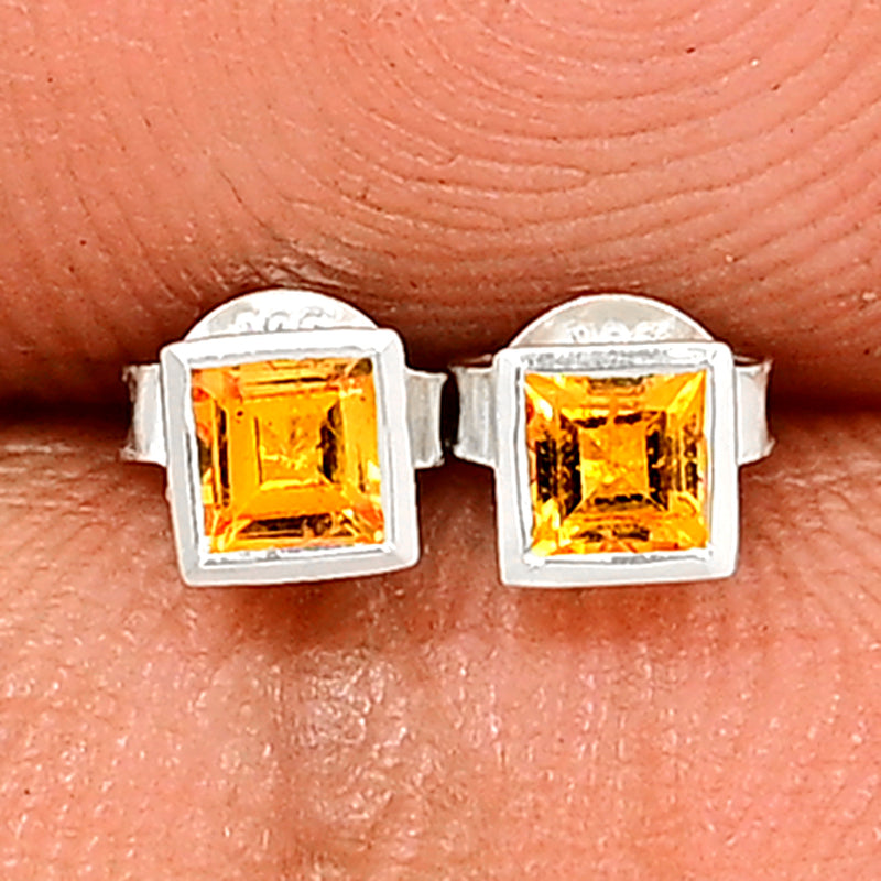 3*3 MM Square - Mandarin Garnet Faceted Stud - CB-S611OGF Catalogue