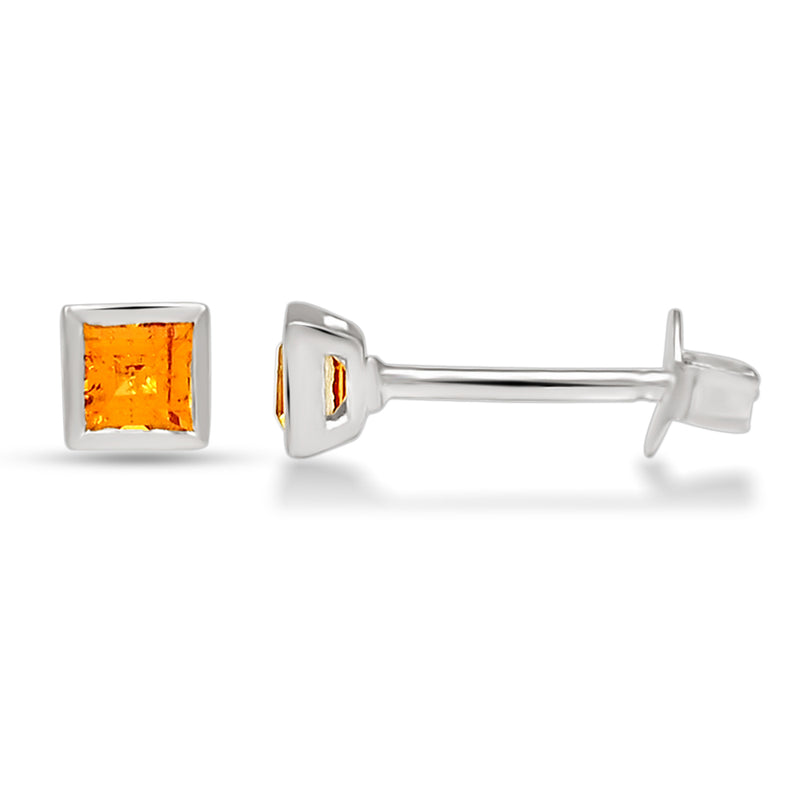 3*3 MM Square - Mandarin Garnet Faceted Stud - CB-S611OGF Catalogue