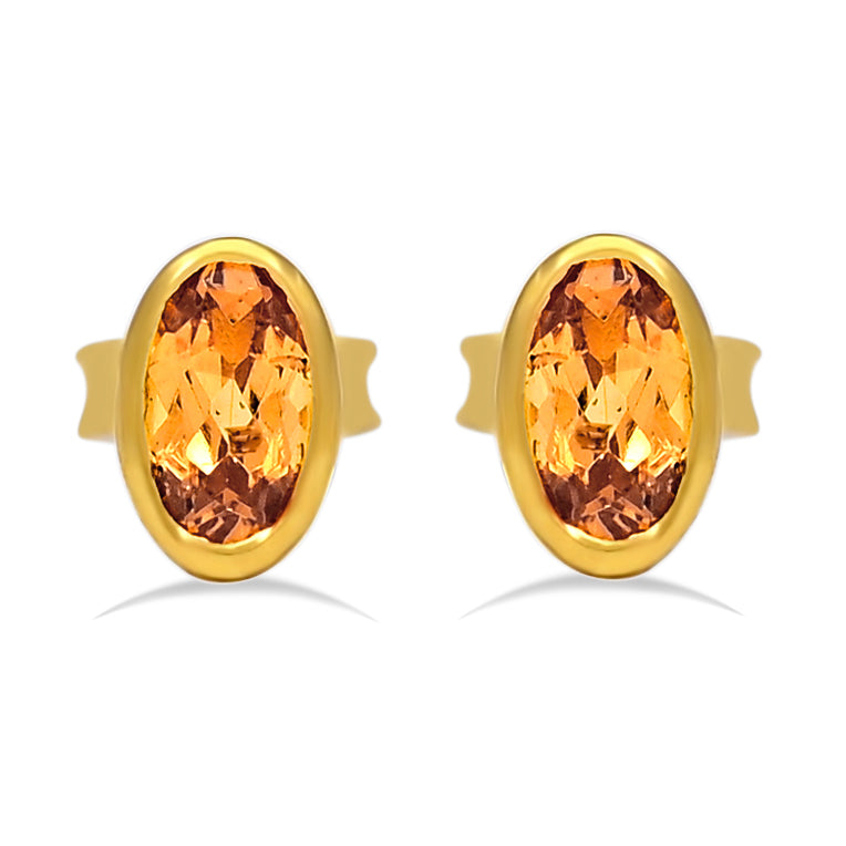 5*3 MM Oval - 18k Gold Vermeil - Mandarin Garnet Faceted Stud - CB-S612G-OGF Catalogue