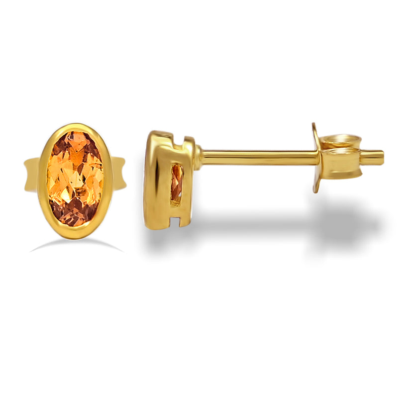 5*3 MM Oval - 18k Gold Vermeil - Mandarin Garnet Faceted Stud - CB-S612G-OGF Catalogue