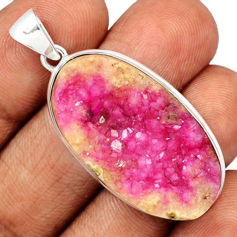 1.8" Cobalt Druzy Pendants - CBDP342