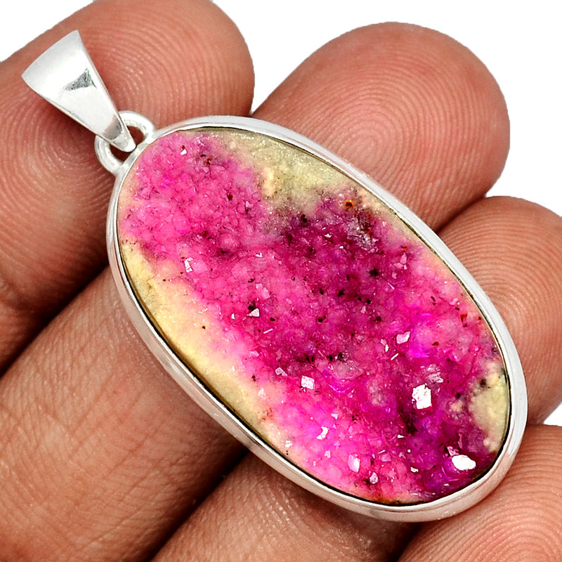 1.8" Cobalt Druzy Pendants - CBDP344