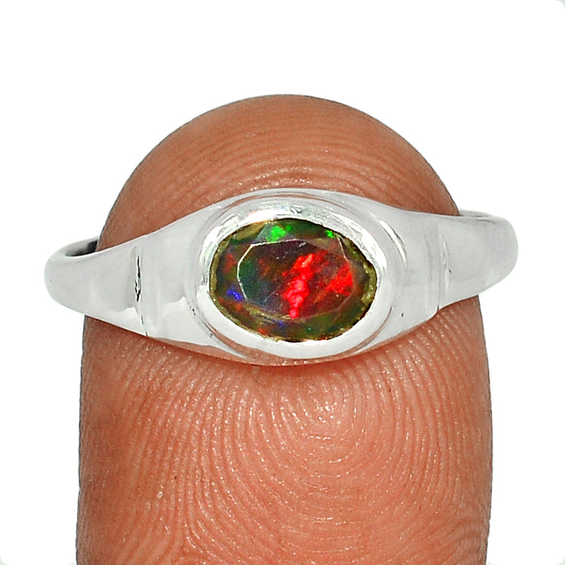 Solid - Chalama Black Opal Faceted Ring - CBFR139