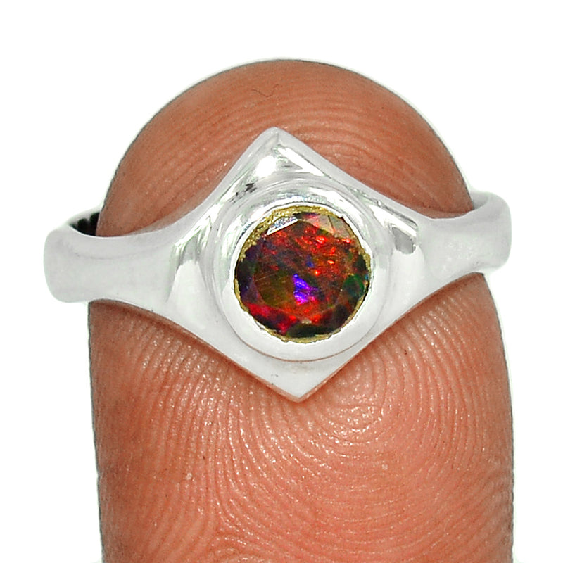 Solid - Chalama Black Opal Faceted Ring - CBFR140