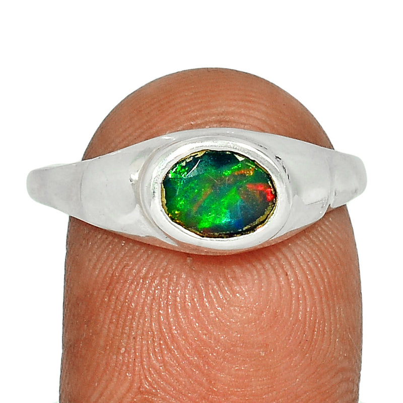 Solid - Chalama Black Opal Faceted Ring - CBFR141