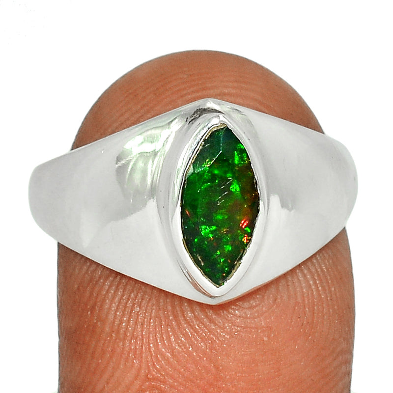 Solid - Chalama Black Opal Faceted Ring - CBFR147