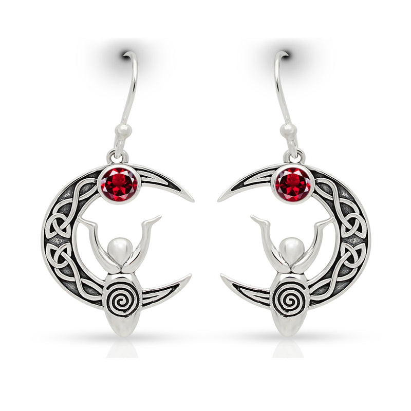 4*4 MM Round - Celtic Goddess Moon - Garnet Faceted Earrings - CCE503-GRF Catalogue