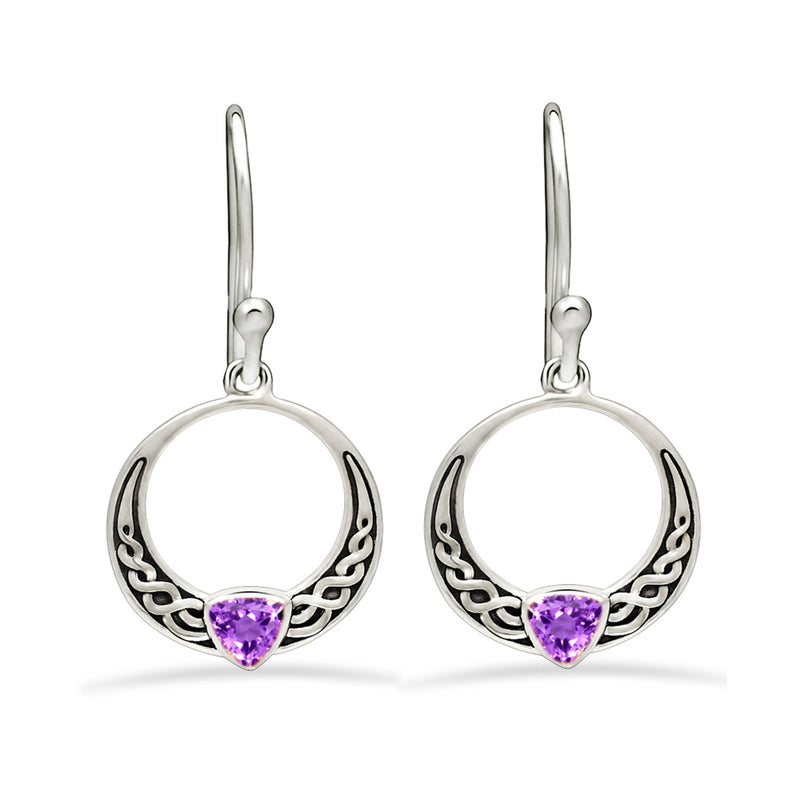 1.3" Celtic - Amethyst Faceted Earrings - CCE506-AMF Catalogue