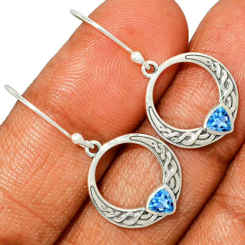 1.3" Celtic - Blue Topaz Earrings - CCE506-BT Catalogue