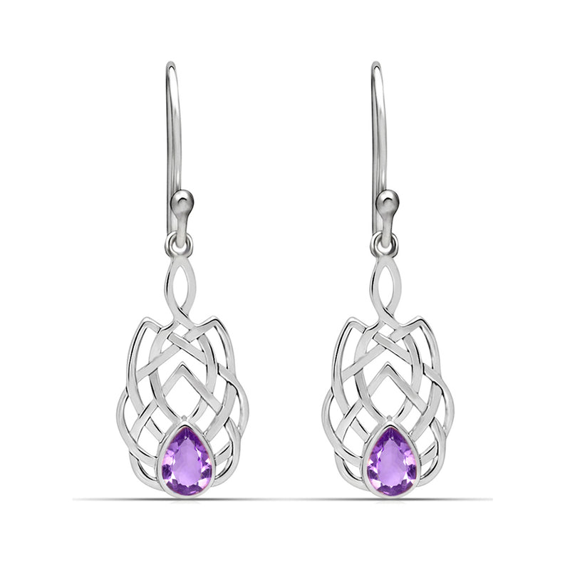 1.6" Celtic - Amethyst Faceted Earrings - CCE509-AMF Catalogue