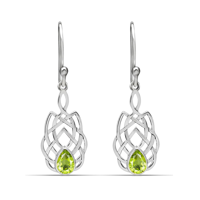 1.6" Celtic - Peridot Silver Earrings - CCE509-P Catalogue
