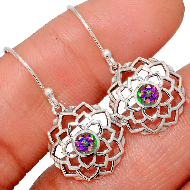 1.2" Lotus - Mystic Topaz Earrings - CCE511-MT Catalogue
