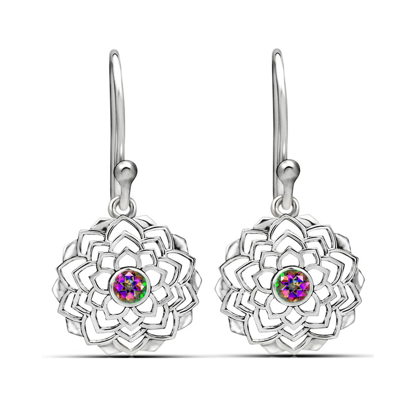 1.2" Lotus - Mystic Topaz Earrings - CCE511-MT Catalogue