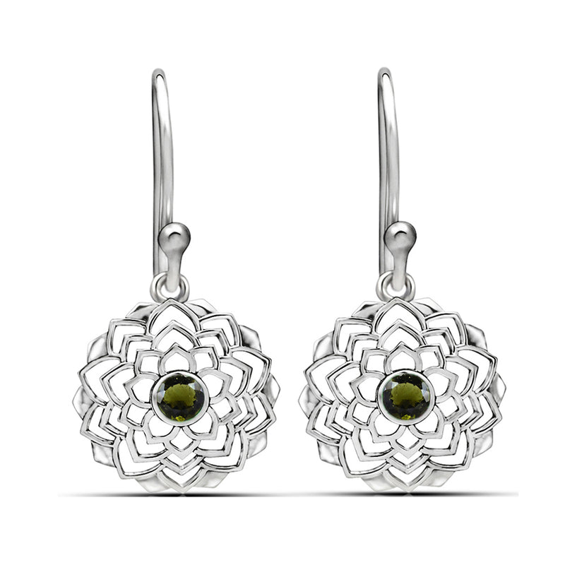 4*4 MM Round - Moldavite Faceted Earrings - CCE511-MDF Catalogue