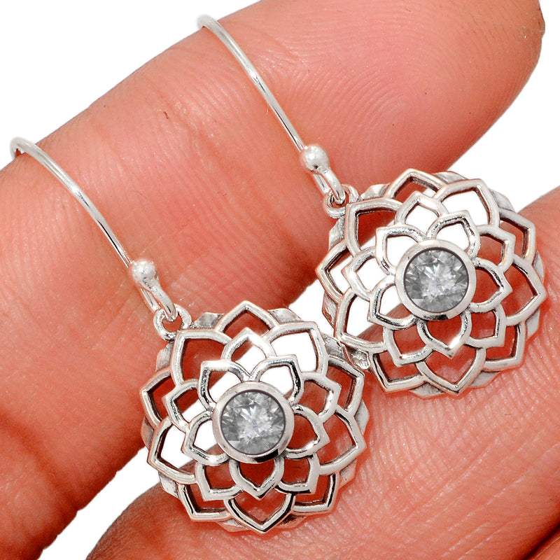 4*4 MM Round - Petalite Faceted Silver Earrings - CCE511-PTF Catalogue