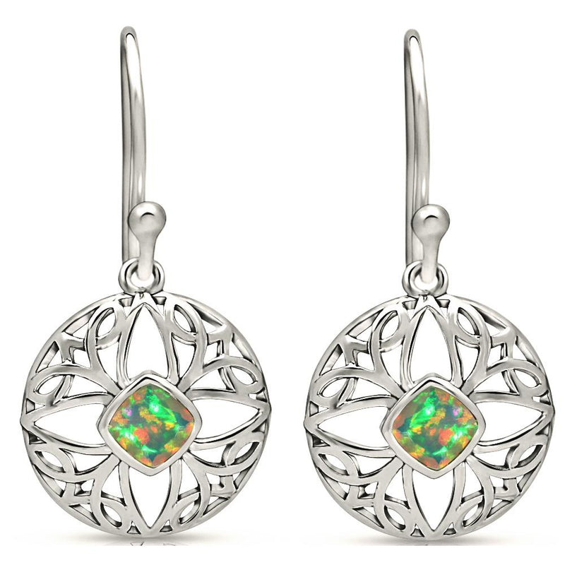 4*4 MM Square - Celtic Ethiopian Opal Faceted Earrings - CCE513-EOF Catalogue