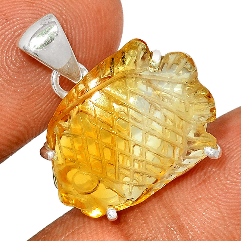 1" Claw - Carved Citrine Pendants - CCNP10