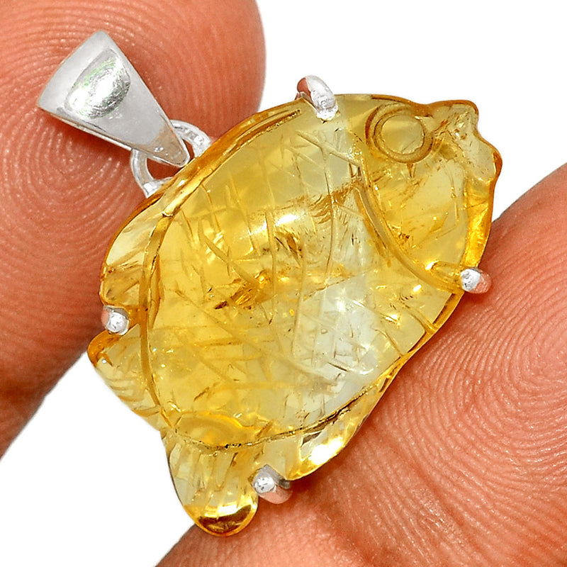 1.1" Claw - Carved Citrine Pendants - CCNP19