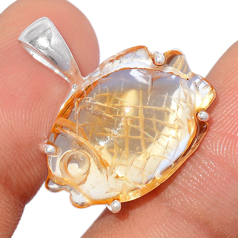 1" Claw - Carved Citrine Pendants - CCNP42