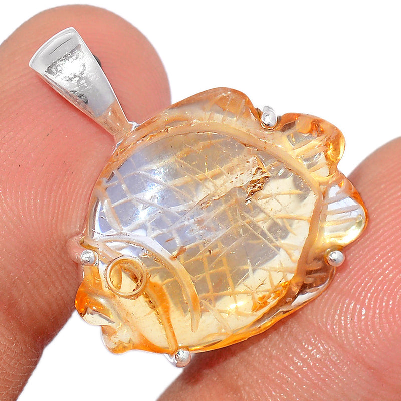 1.1" Claw - Carved Citrine Pendants - CCNP48