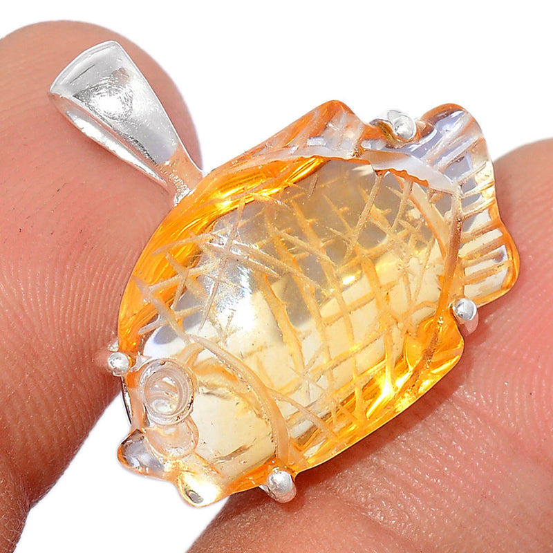 1" Claw - Carved Citrine Pendants - CCNP50