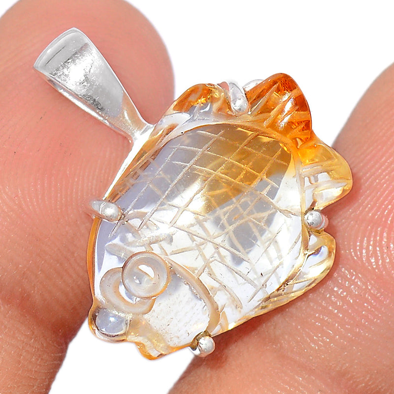 1" Claw - Carved Citrine Pendants - CCNP51