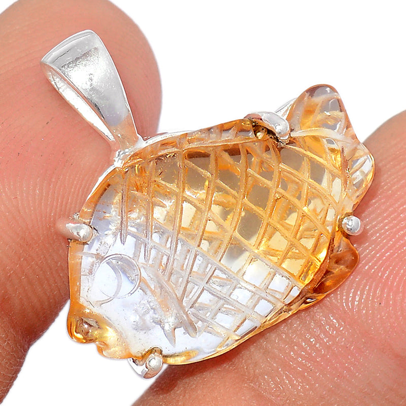 1" Fish Carving - Citrine Pendants - CCNP53
