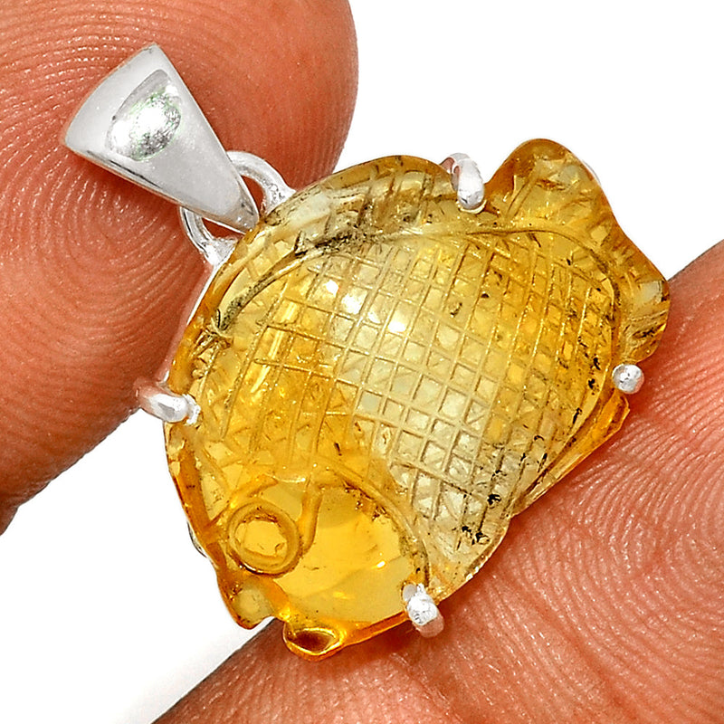 1.1" Claw - Carved Citrine Pendants - CCNP6